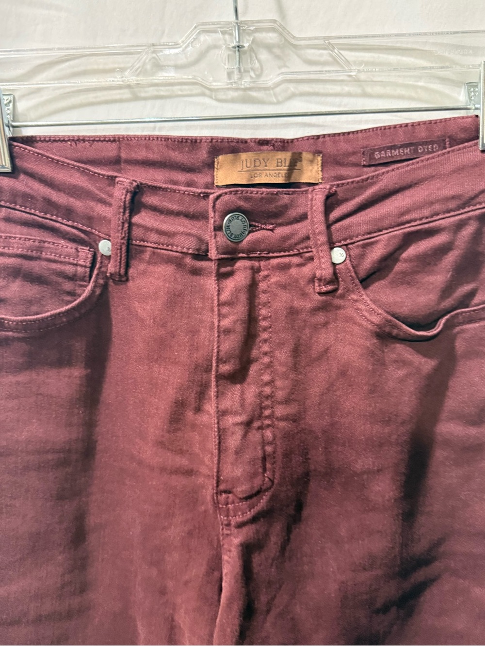 Judy Blue Relaxed Fit Burgundy Jeans - Picture 2 of 4